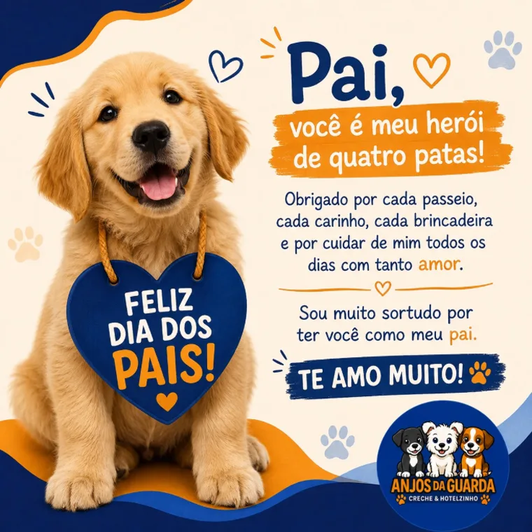 Filhote de golden retriever, post de Dia dos Pais