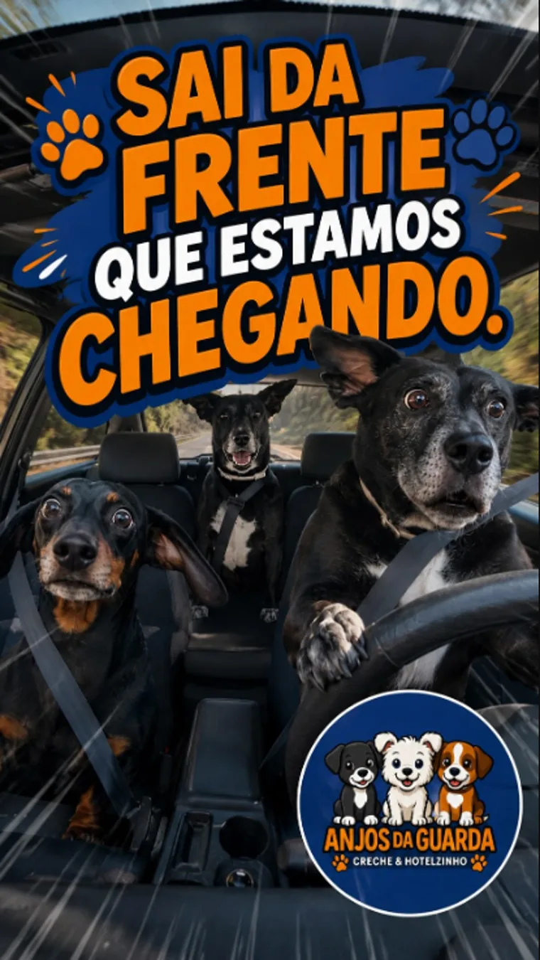 Reel: três cães em um carro brincando